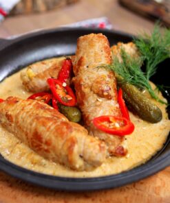 СВИНЯЧИЙ РУЛЕТ З ГРИБАМИ ТА СИРОМ